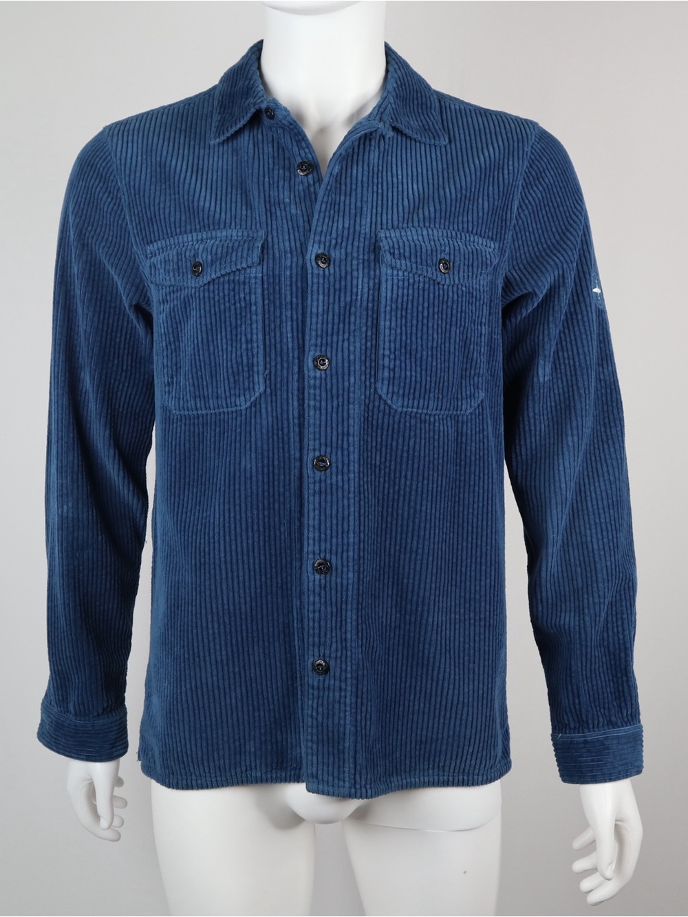STONE ISLAND | Blue Corduroy Button-Up Shirt